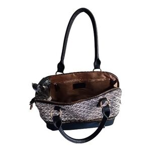 Black & Cream Patterned Tote Handbag